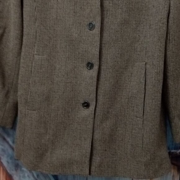 L.L.Bean Women's Wool Blend Tweed Blazer Jacket 12R Lined - Picture 2 of 10